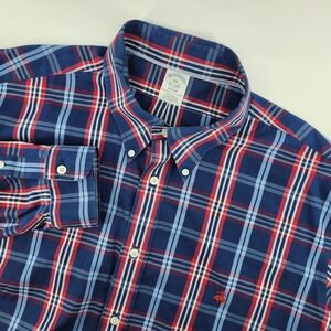 Brooks Brothers Regent Men's XXL Fit Plaid Button Down Shirt Non Iron Cotton